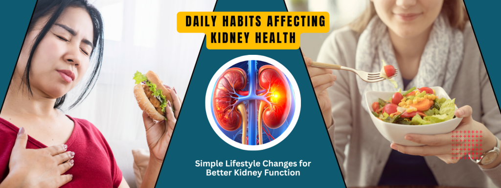 daily habits affecting kidney health with unhealthy lifestyle vs healthy routine and natural Ayurveda tips
