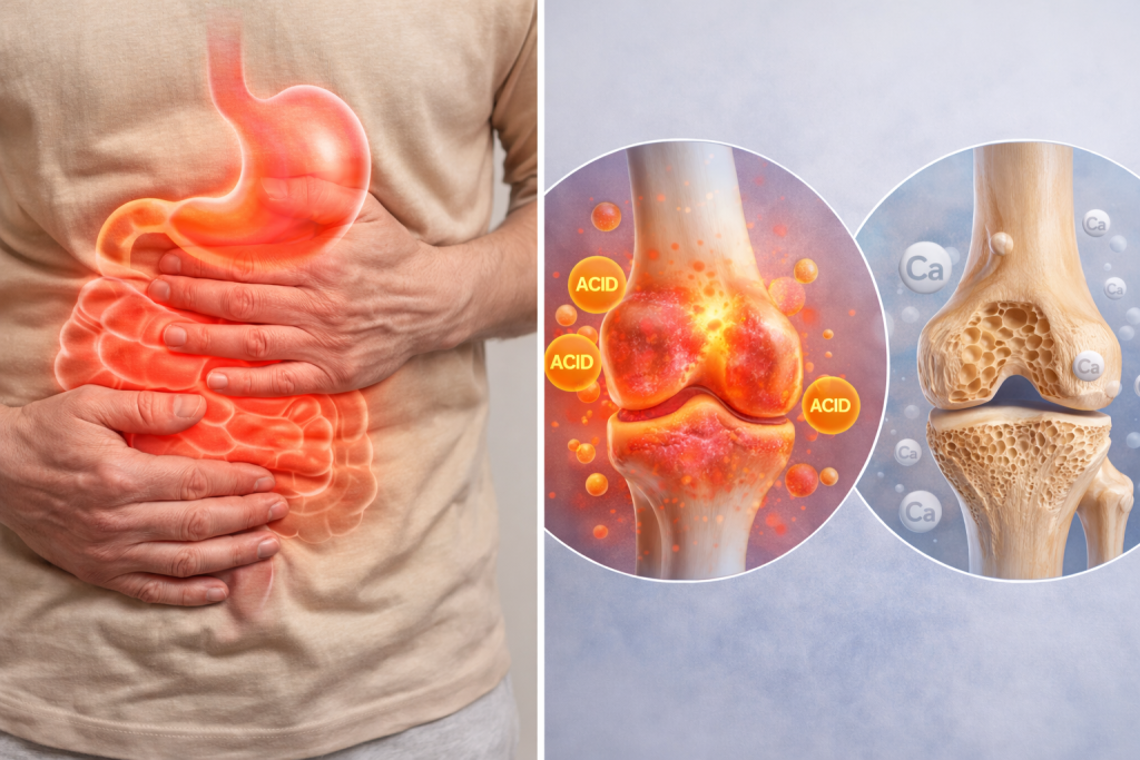 why knee pain increases with age due to digestion issues acidity and poor calcium absorption affecting joint health