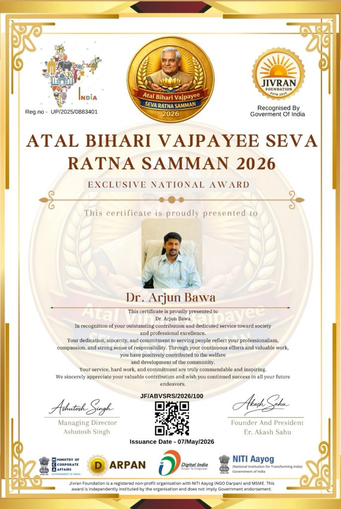 Dr. Arjun Bawa Atal Bihari Vajpayee Seva Ratna Samman 2026 — Bawa's Centre of Modern Ayurveda