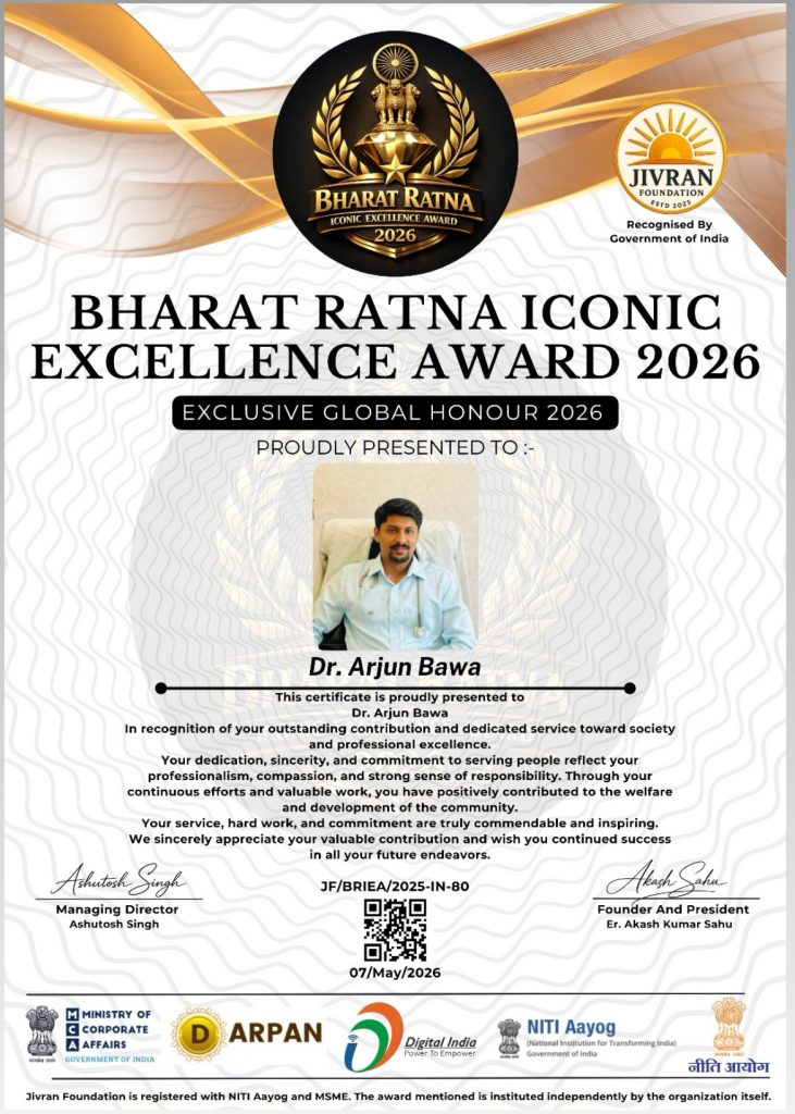 Dr. Arjun Bawa Bharat Ratna Iconic Excellence Award 2026 — Ayuvacare Amritsar